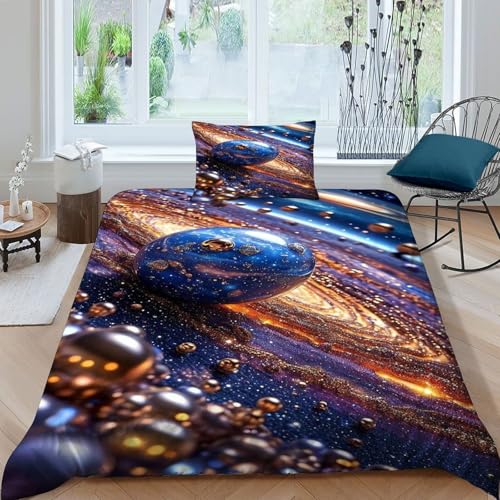 Housse de couette 135x200cm kids parure décor de starry sky