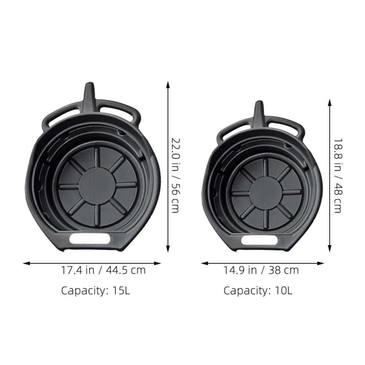 CLISPEED Bandeja de Goteo para Aceite Automotor 10l y 15l, Material PE Resistente, Adecuado para Drenar y Cambiar Aceite de Motor en Vehículo, Paquete de 2 Piezas