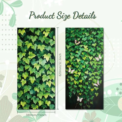 Image of Peacoblue Wheelie Bin Stickers 2 Sheets Ivy Sticky Dustbin Stickers Decals, 15 inch x 32 inch Waterproof Large Wraps for Trash Cans Bins Fridges Door Wall Garden Outdoor Indoor Patio Decor