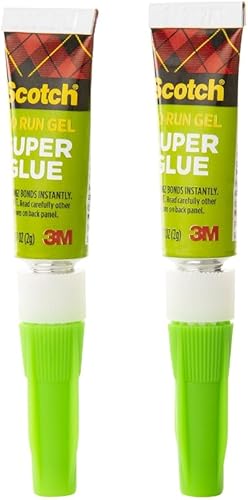 Miniatura 3 de Scotch Super Glue Gel, 0.07 onzas, paquete de 2, se seca rápidamente con un agarre permanente (AD112)