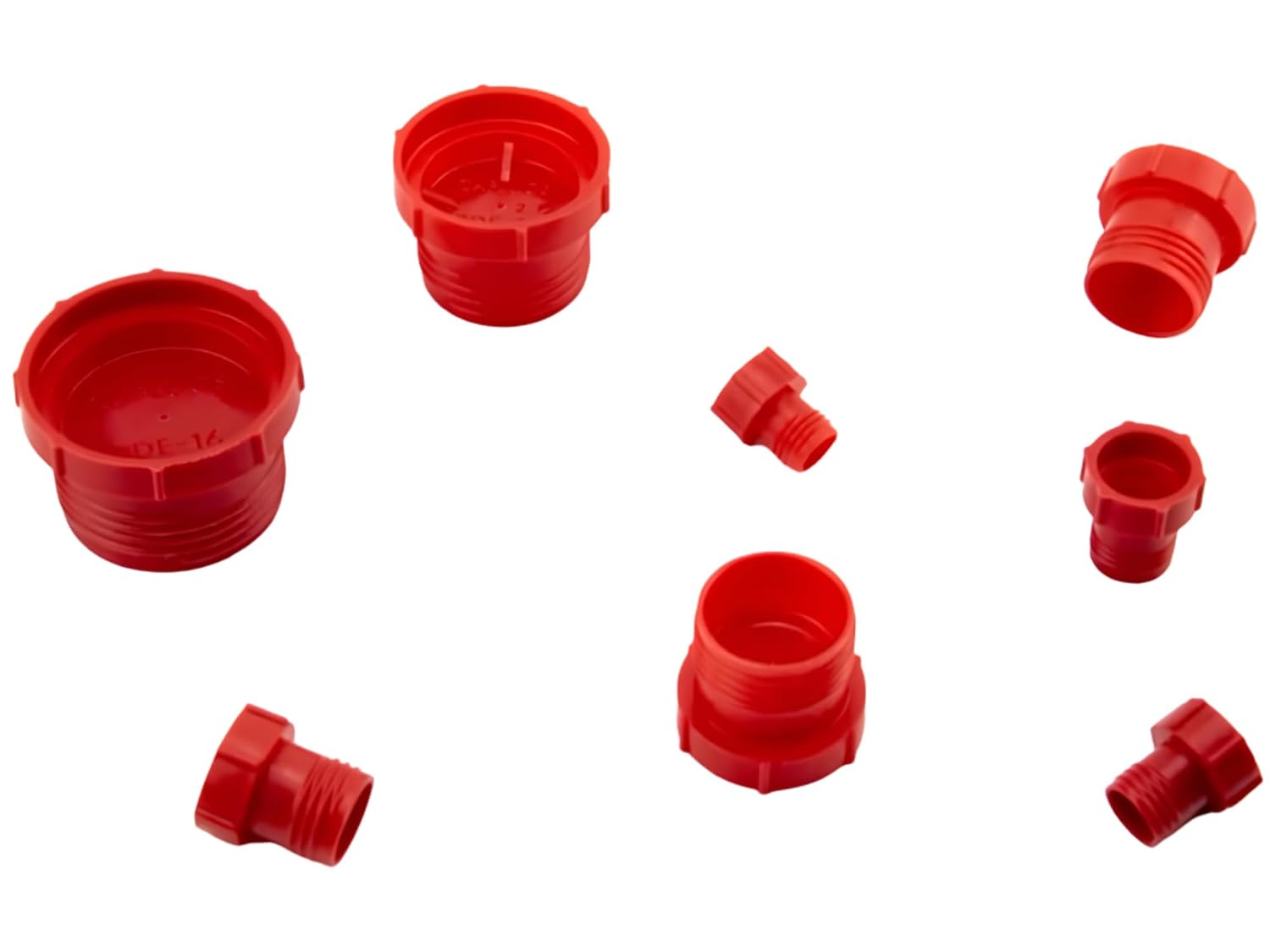 Caplugs PDE-8 PDE Series, Plastic Threaded Plug for Flareless Tube and Nut Assemblies, LD-PE, to Plug Thread Size 3/4-16", Protective Seals, Hydraulic Systems, Leak Prevention, Red (Pack of 200)