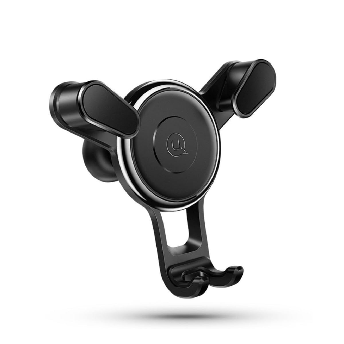 DFV mobileRotatable Triangle Universal Car Air Vent Phone Holder Stand Mount with Clip for Wingtech Cricket Icon 4 (2022) - Black