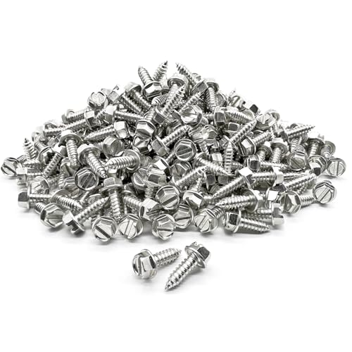400 pack license plate screws, stainless steel #14 x 3/4, self-tapping