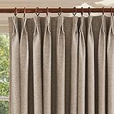 CHEFRU Textured Linen Pinch Pleated 100% Blackout Curtains for Bedroom/Living Room Blackout Curtains 102 Inches Long, Energy Saving Window Treatment Curtains,52Wx102Lx2, Rust Brown