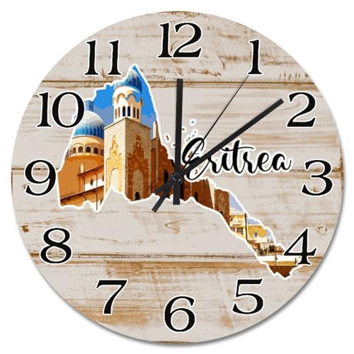 Horloge voyage Érythrée idée cadeau décoration originale 38 cm