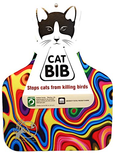 CatBib Bird Saving Cat Collar, Prevent Cats from Catching and Killing Birds, Anti Hunting Colorful Bib to Save Birds & Other Wildlife (Large, Rainbow)