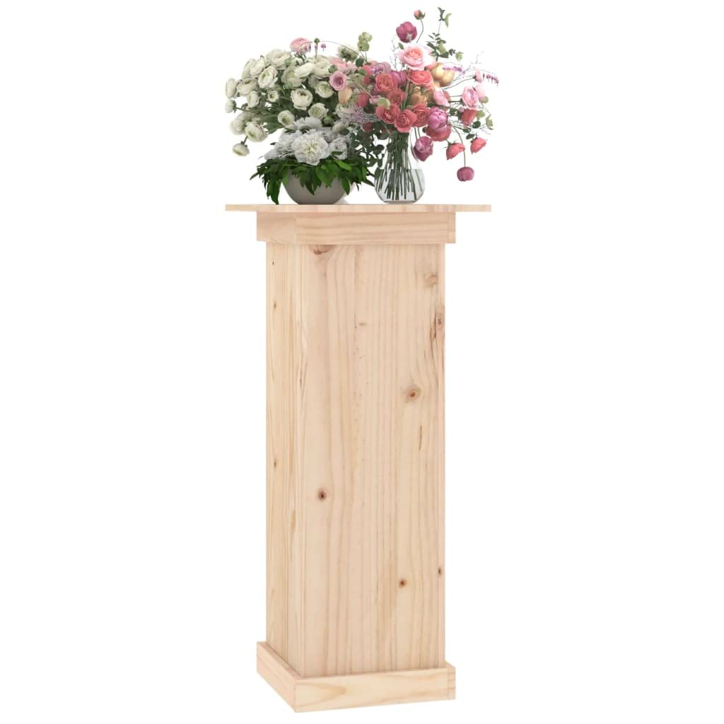 Stojak na kwiaty z litego drewna sosnowego, 40 x 40 x 90 cm, do ogrodu, na balkon, taras, do salonu, dekoracja wewnątrz i na zewnątrz