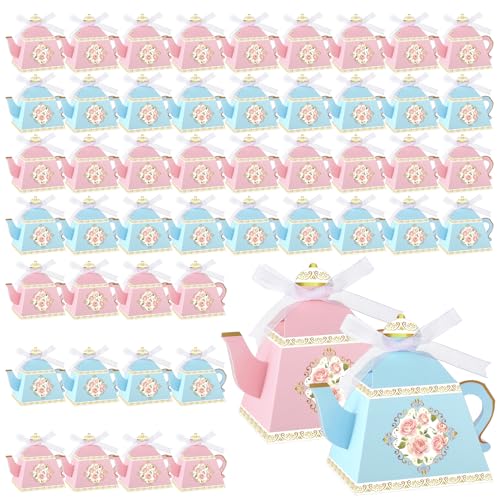 Boîte à dragées fleurie style tea party chic - Boîtes cadeaux vintage pour buffet de mariage