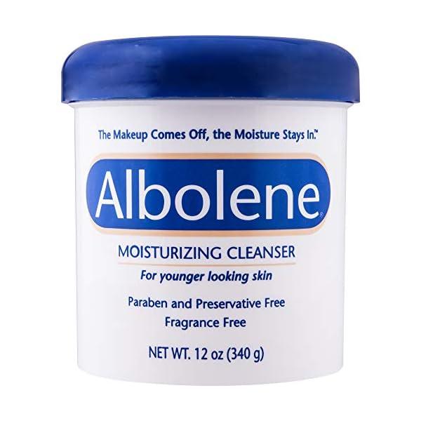 Albolene Face Moisturizer and Makeup Remover, Facial Cleanser and Cleansing Balm, Beta Carotene Fragrance Free Cream, 12 oz