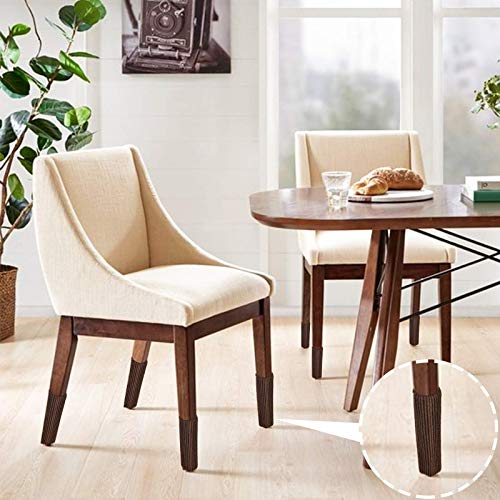 LimBridge 24pcs Chair Socks, Fit Girth from 2" to 7", Elastic Wood Floor Furniture Chair Leg Feet Protectors Covers Caps Set, Vertical Knitted Brown - Thumbnail 4
