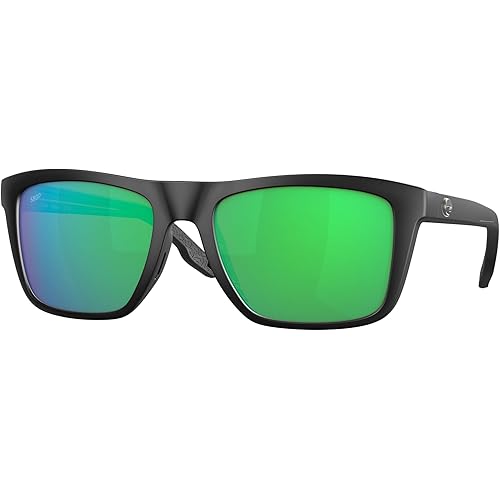 Costa Man Sunglasses Tiger Shark Frame, Gray Silver Mirror Lenses, 55MM