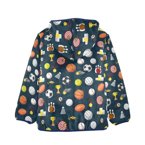Image of Boys Fleece Jacket Hooded Autumn Winter Long Sleeve Thick Warm Outerwear;3-10 Years Kids Cute Fuzzy Jacket