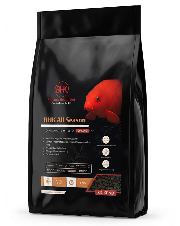 BHK – Daily All Season Koi Futter – Sinkendes Koifutter als Ganzjahresfutter – 5 mm Pellets...