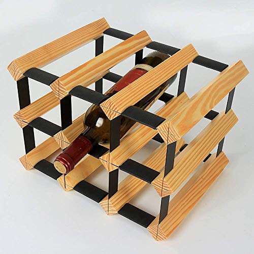 Soporte de vino de madera maciza para 9 botellas miniatura 1