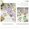 MiyouLuna Deep Lane in Bloom PET Pre-Cut Floral Tape Set - 6 Rolls Transparent Garden Sticker Strips + 1 Clip for Scrapbook Journals Junk Journal Collage DIY Décor #2