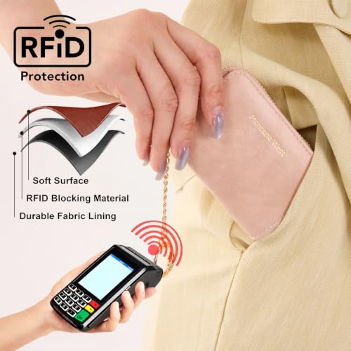Image of Montana West Small Credit Card Holder for Women Rfid Blocking Compact Card Organizer Multiple Card Slots With Zipper