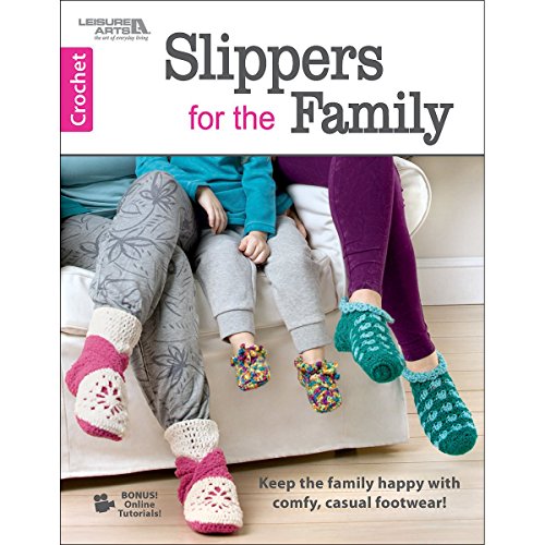 Leisure Arts Crochet Slippers for The Famil
