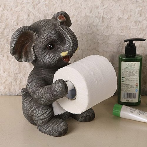 Wcbing Cute Desktop Vertical Household Paper Towel Rack Toilet Paper Holder Resin Animal Appearance Creative Toilet Roll Holder Restaurant Kitchen Accessories (Size : Elephant) #TOP2