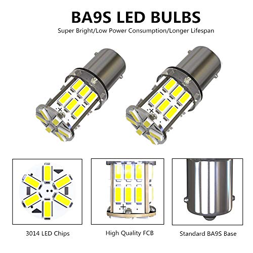 Blyilyb 6-Pack Ba9S 3014 30Smd 6000K White Ba9 Ba9S 53 57 1895 1445 17053 64111 Led Bulbs Side Door Courtesy Lights Cargo Lights Gauge Lights #TOP1