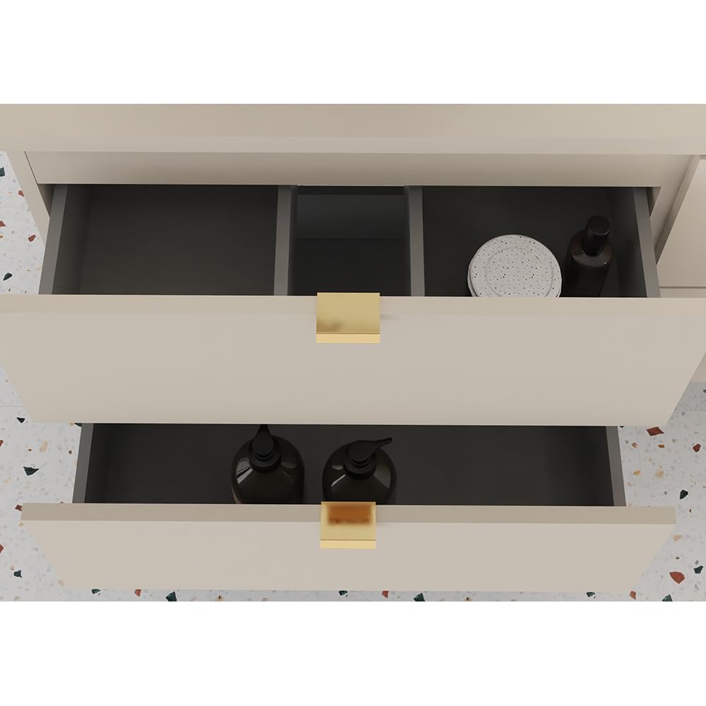 Lomadox DURANGO-56 - Lavabo doppio da bagno, 120 cm, in cashmere opaco, 4 cassetti, lavabo in ceramica