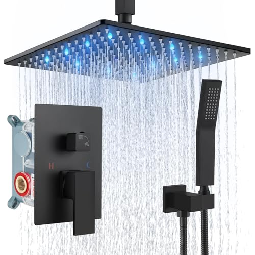 Aolemi Rainfall LED Shower Head and Faucet Set