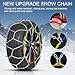2PCS Snow Chains for SUV/Truck/Car in Snow, Sand, Mud and Ice, Universal Adjustable Emergency Portable Snow Tire Chains(KN150)
