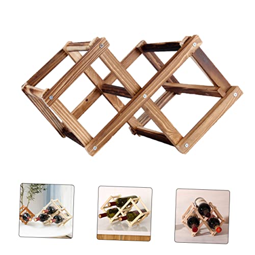 Soporte plegable de madera para vino, para 6 botellas miniatura 3