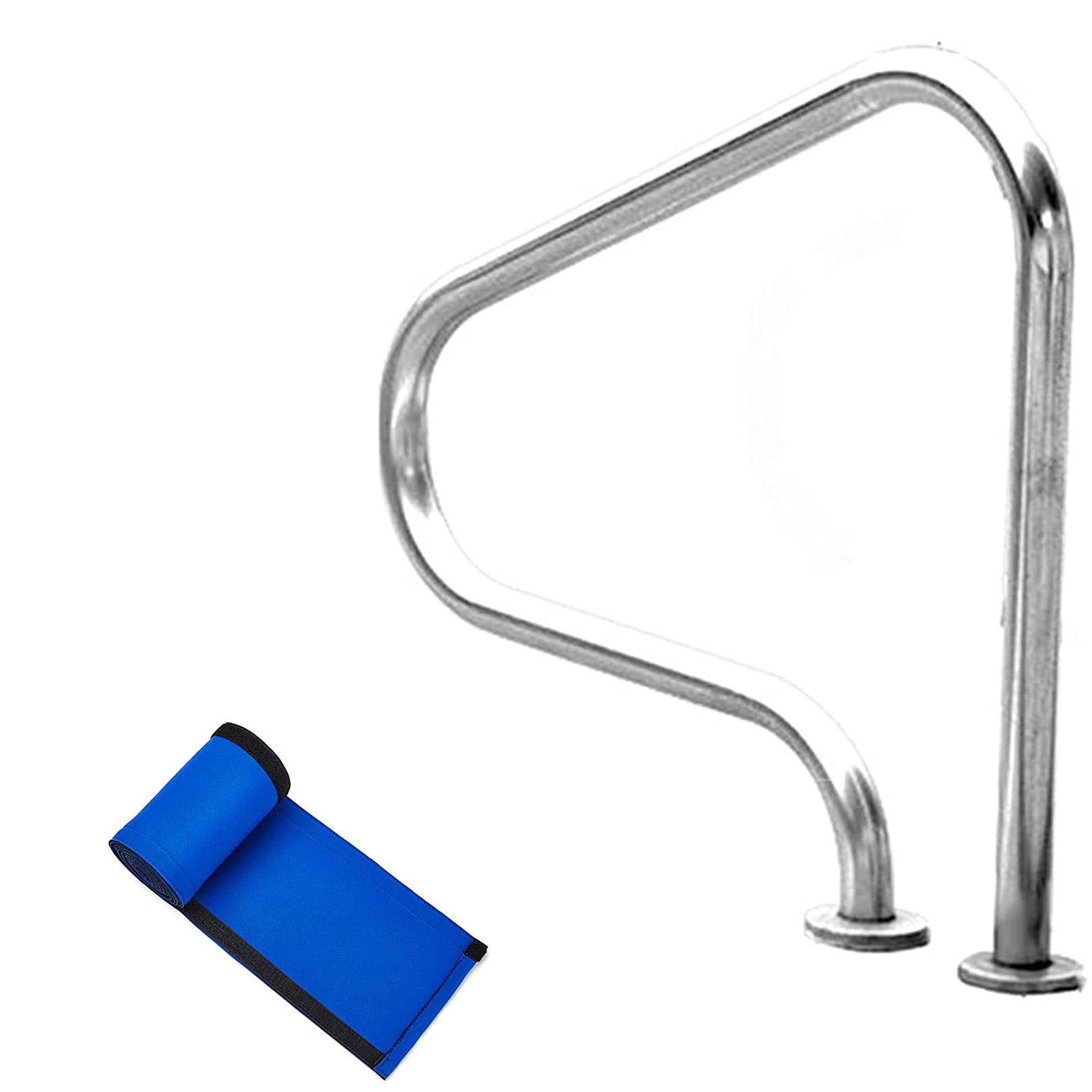 Pasamanos de seguridad para piscina Pasamanos de piscina, pasamanos de fácil montaje con cubierta de reposabrazos de piscina, mango de acero inoxidable 304 para piscina interior y exterior (1 unidad)
