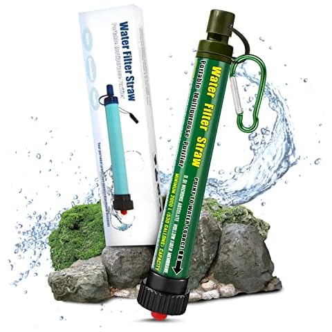 BTNEEU Wasserfilter Outdoor Survival 2000L Persönlich Mini Tragbarer Wasserfilter Strohhalm Entfernt 99.99% Bakterien & Protozoen Trinkwasserfilter 0,01 Mikron Wasseraufbereiter Cover