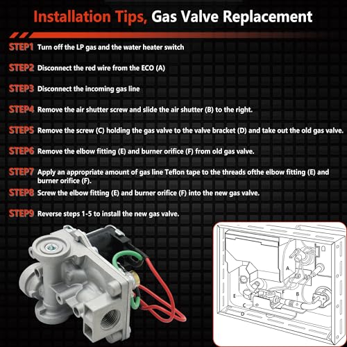 Image of Upgraded 93844 RV Water Heater Solenoid Gas Valve GC6AA-10E - Fits for Atwood 6 and 10 Gallon Water Heaters Models (GC10A-4E G6A-8E G6A-6E G6A-4E G10-3E) - Replace #93870 93321 92078 92089 93844