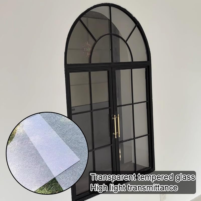 French Windows, Vintage Aluminum Alloy Frame Casement Windows, Tempered Glass Lighting Ventilation Windows for Loft Bedroom Bathroom(White,90x100cm)