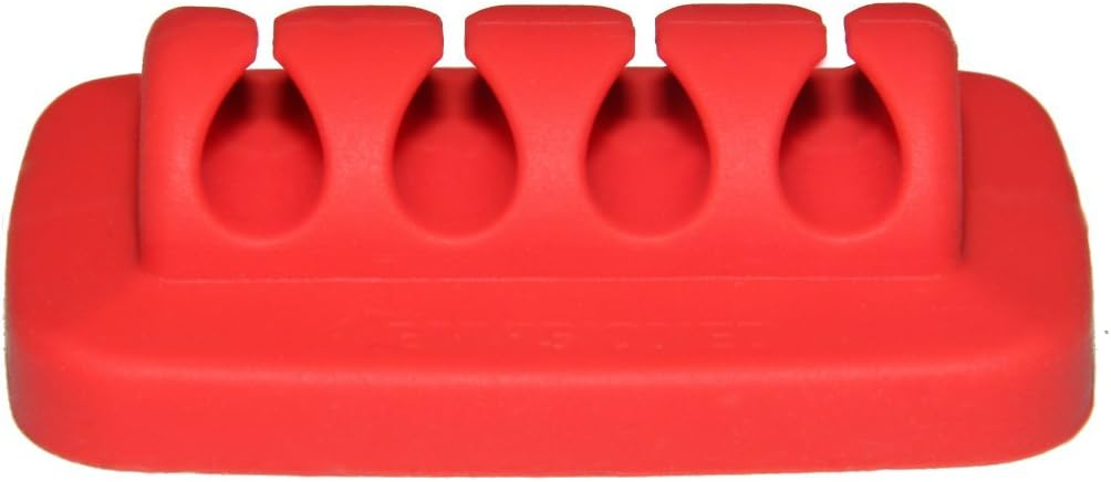 ENVISIONED Desktop Cable Organizer, Weighted, Eco-Friendly Silicone, No Bad Smell, Bundled with 4 Reusable Cable Ties (Red)