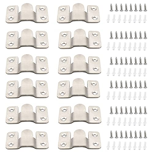 12 Pièces Support de Montage Dissimulé, Connecteur de Meubles de Canapé, Boucle Quincaillerie Murale en Acier Inoxydable pour le Bureau à Domicile Photo Peinture Affichage Galerie D'art Support Mural