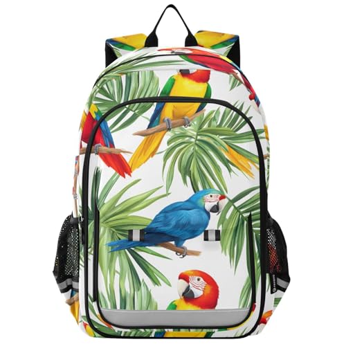 Sac à dos ordinateur enfants avec protection rembourrée et motif perroquet