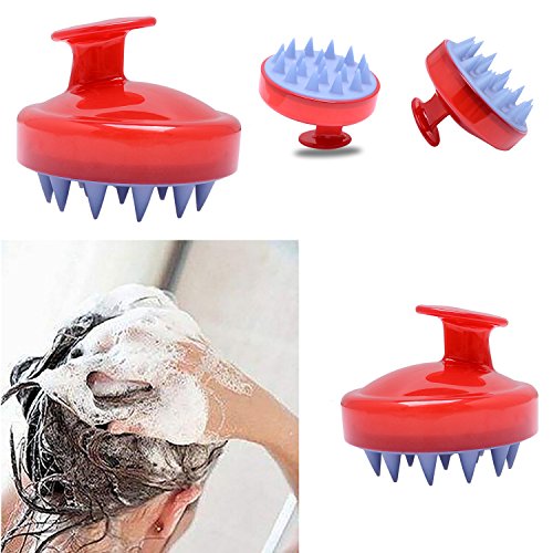 SILISCRUB - Hair Scalp Massager,soft silicone comb (Red)