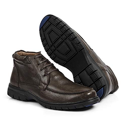 Coturno Linha Extremo Conforto Couro Floater Sem-stress Medical Line - 0511 - Café Cor:Marrom;Tamanh