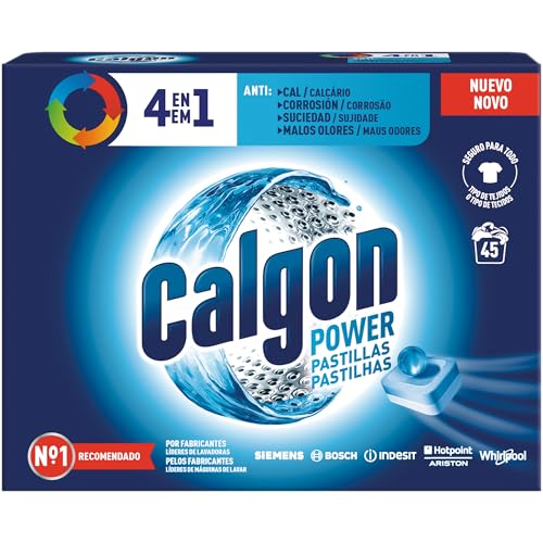 Calgon Powerball Pastillas - Antical para la Lavadora, Elimina Olores y Suciedad - 45
