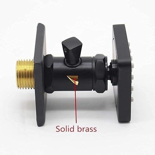 Miniatura 84 de Chorros de ducha cuadrados de oro cepillado con control de flujo y giratorio, chorros de masaje de agua ajustables de latón macizo, montaje en pared