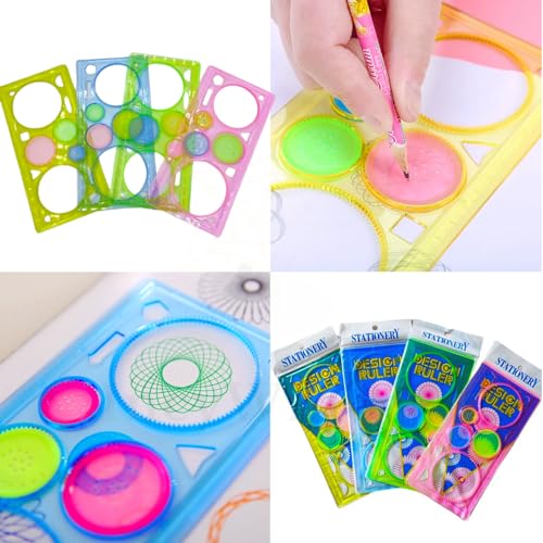 Image of Scale for Kids Birthday Return Gift (Pack of 48), Kids Return Gift, Design Ruler for Boys and Girls, Spirograph, Art Craft, Stationery (Pack of 48), Multicolor