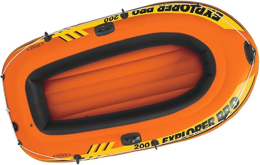 Image of Explorer Pro 200, 2 Person Inflatable Boat for Flood Rescue, Adventure, Rafting, Fishing, with Oars & Air Pump (58357)