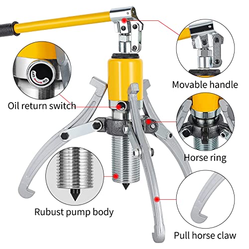 Okstenck 15Ton Integral Hydraulic Bearing Puller 3 Jaws Manual Hydraulic Press Pulley Gear Wheel Bearing Pulling Separator 3 In 1 Pump Oil Tube Drawing Machine #TOP1