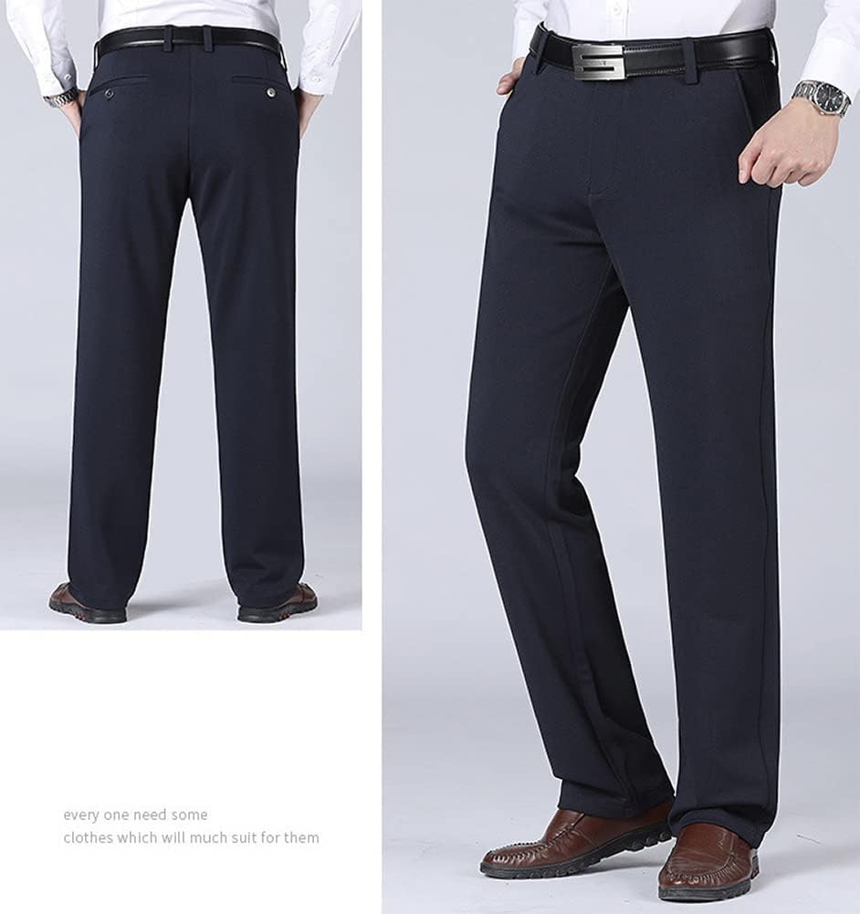 IDEALSANXUN Fleece Lined Pants for Mens Straight Leg Casual Stretch Dress Pants - Image 2