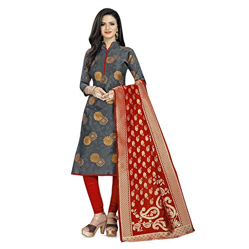 Dharmishta Fashion Women's Dark Grey Heavy Winter Wear Dress Material Amazon.in Fashion