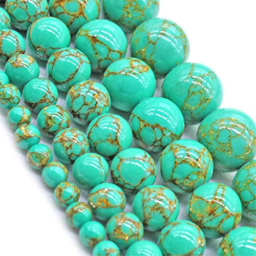 Perles Turquoise Naturelles pour Bijoux GN Filé Or Raffinés