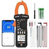 SURLABA Auto Range Digital Clamp Meter with Bluetooth, TRMS 6000 Counts Multimeter with NCV, Data Hold, Auto Off - Measures AC/DC Voltage/Current, Resistance, Continuity for Electricians, HVAC, Home