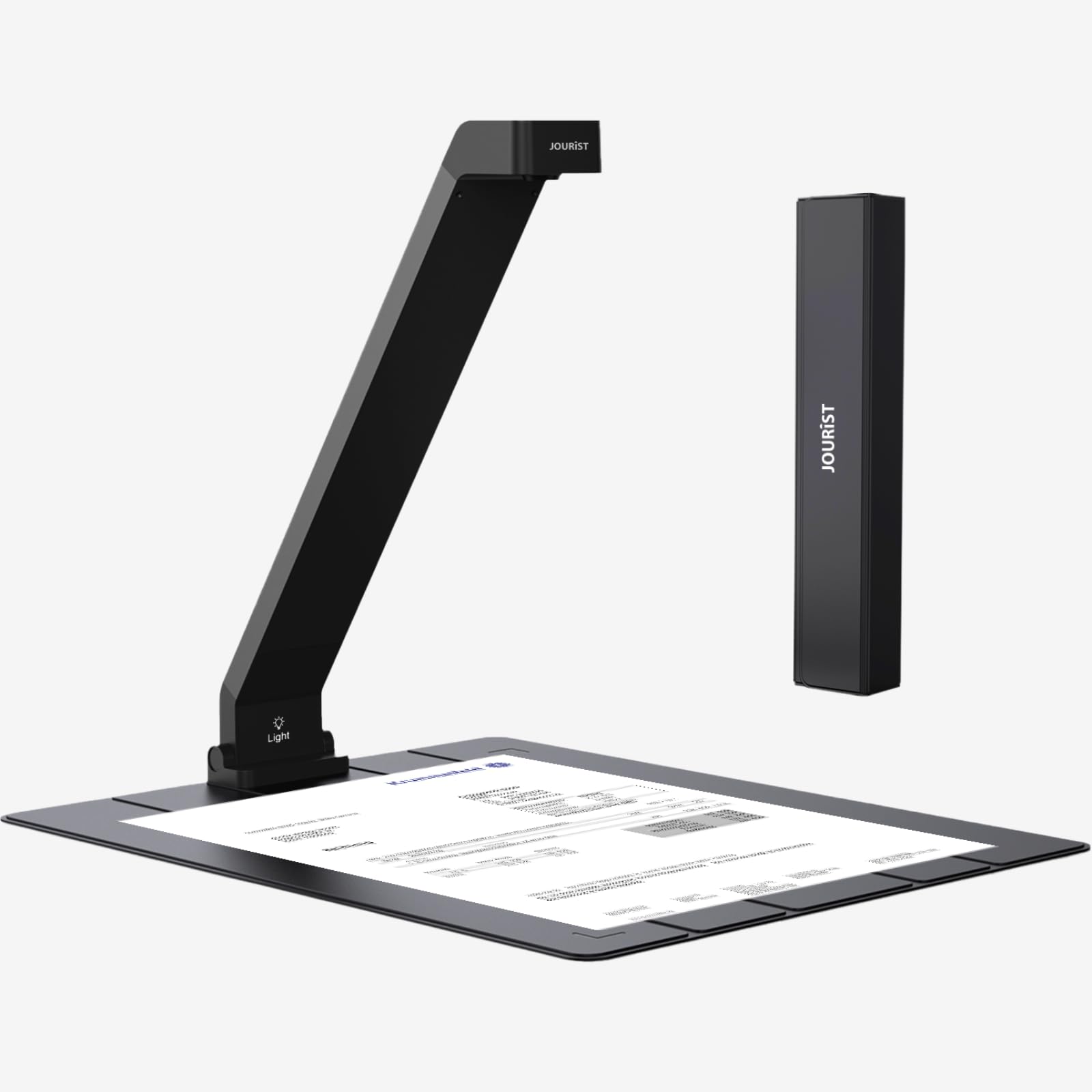JOURIST ScanFellow DS130 Dokumentenscanner mobil & faltbar – Aufsicht-Scanner für Dokumente bis A4 | 13 MP, OCR, durchsuchbare PDF | 100% offline (DSGVO) | Windows, Mac, Chromebook, Linux