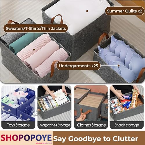 Image of Wardrobe organizer for storage, Clothes storage organizer,cloth storage box for wardrobe,basket,jeans,pants,shirts,dress,books,baby toys (Pack of 1, Grey)