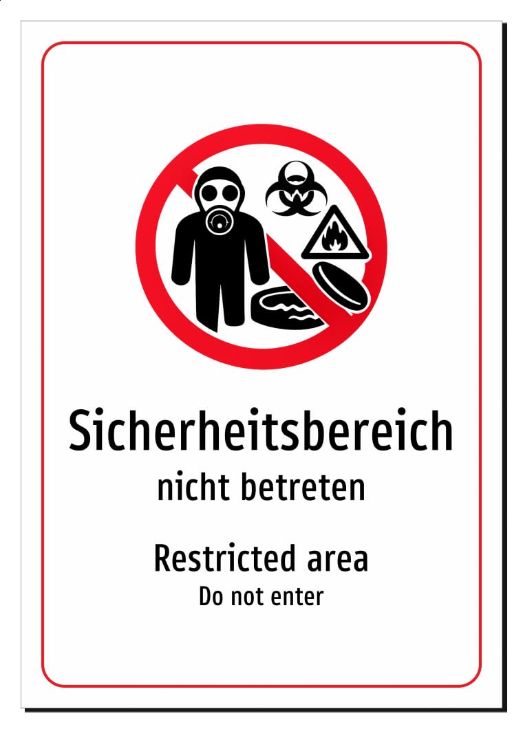 61066-DEEN-S-07 | Sicherheitsbereich Schild/Aufkleber | Deutsch