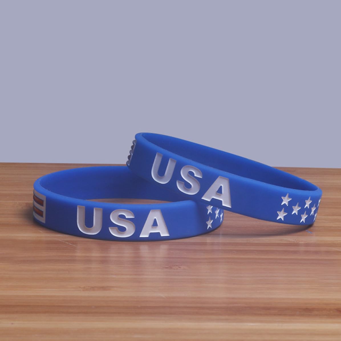 Pulsera de Silicona Bandera Estadounidense Azul, Patriótica Deportiva para Souvenirs