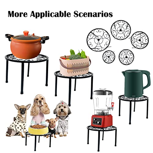 Hainarvers Metal Plant Stands 5-Pack, Heavy Duty Rustproof Iron Corner Flower Pot Stand Holder,Round Supports Display Rack Tiered Plant Stand Shelf For Indoor And Outdoor Multiple (Black) #TOP4